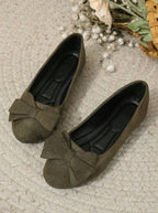 Clara | Women’s Bow-Front Suede Padded-Insole Ballet Flats