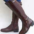 Aspen | Women’s Stretch-Calf Ankle-Strap Knee-High Riding Boots