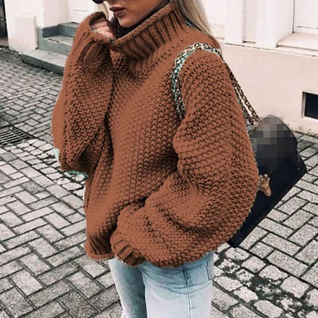 Maren | Women’s Oversized Chunky Knit Turtleneck Slouchy Sweater