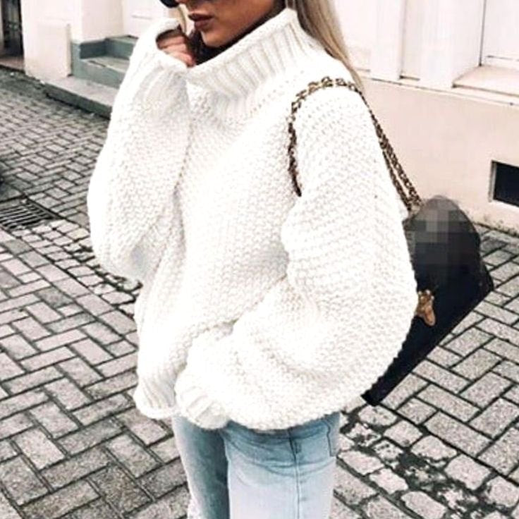 Maren | Women’s Oversized Chunky Knit Turtleneck Slouchy Sweater