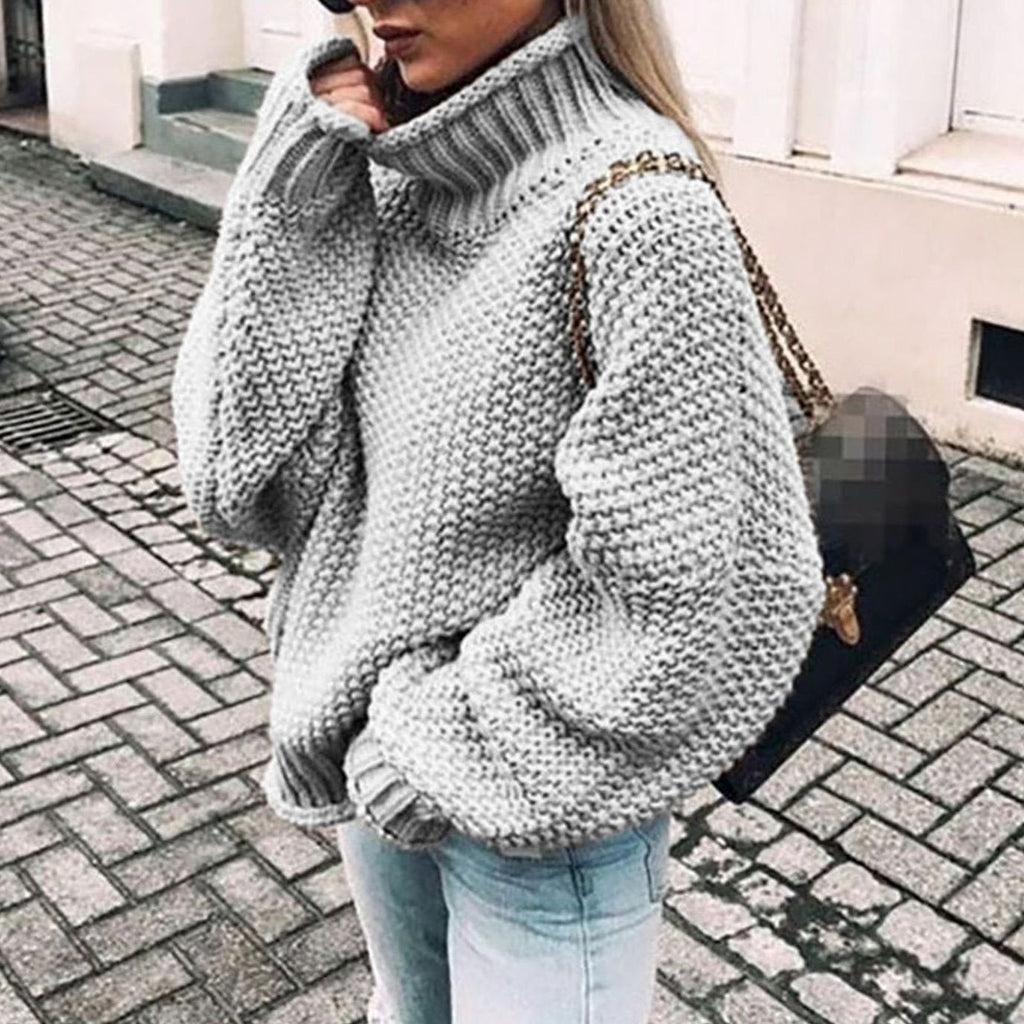 Maren | Women’s Oversized Chunky Knit Turtleneck Slouchy Sweater