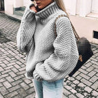 Maren | Women’s Oversized Chunky Knit Turtleneck Slouchy Sweater
