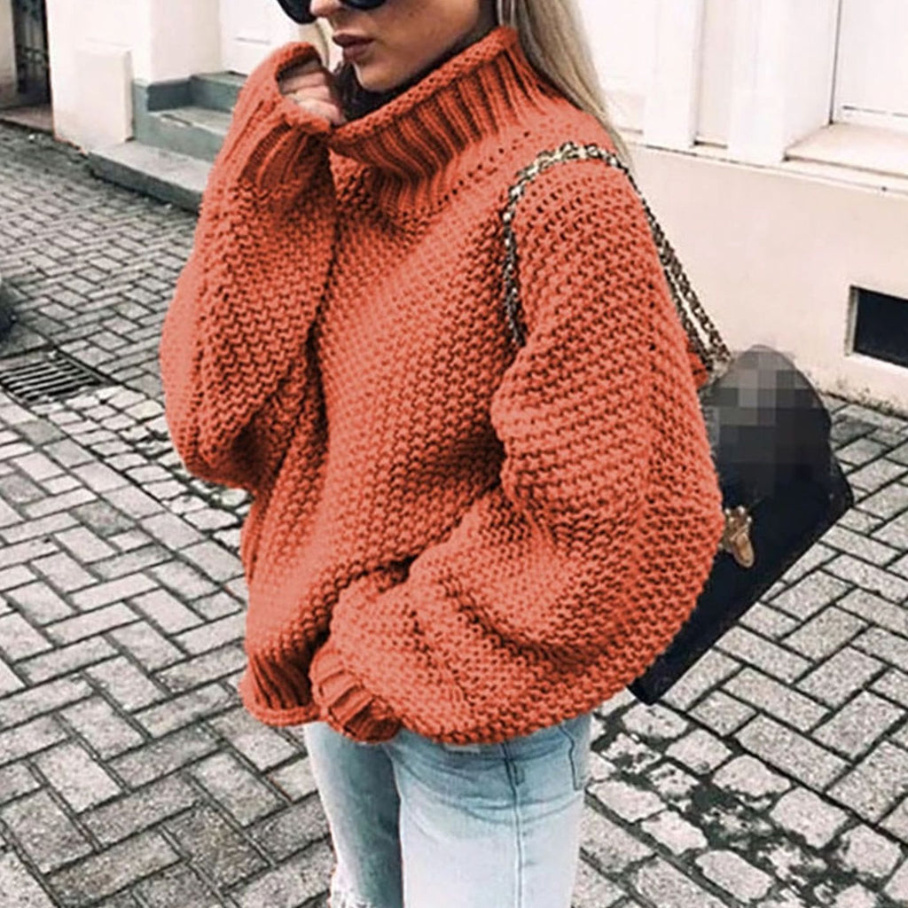 Maren | Women’s Oversized Chunky Knit Turtleneck Slouchy Sweater