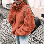 Maren | Women’s Oversized Chunky Knit Turtleneck Slouchy Sweater