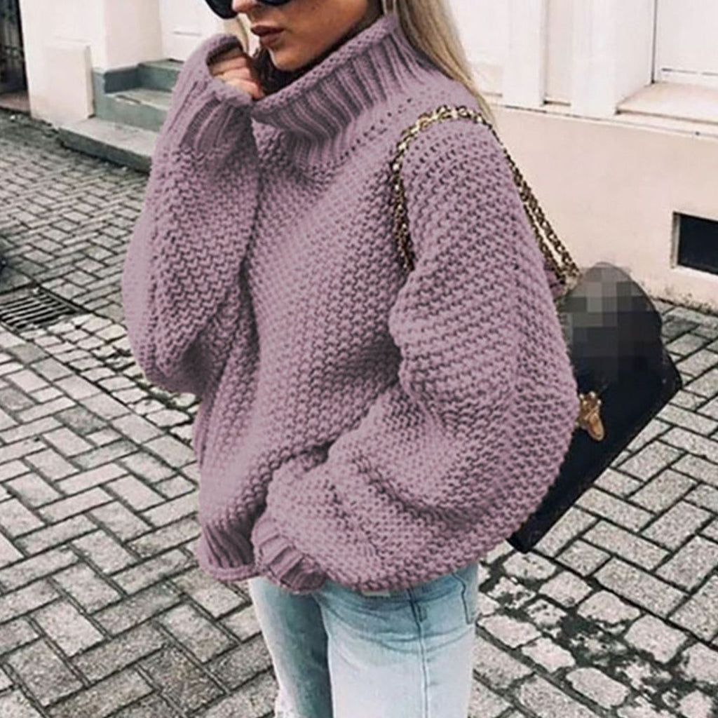 Maren | Women’s Oversized Chunky Knit Turtleneck Slouchy Sweater