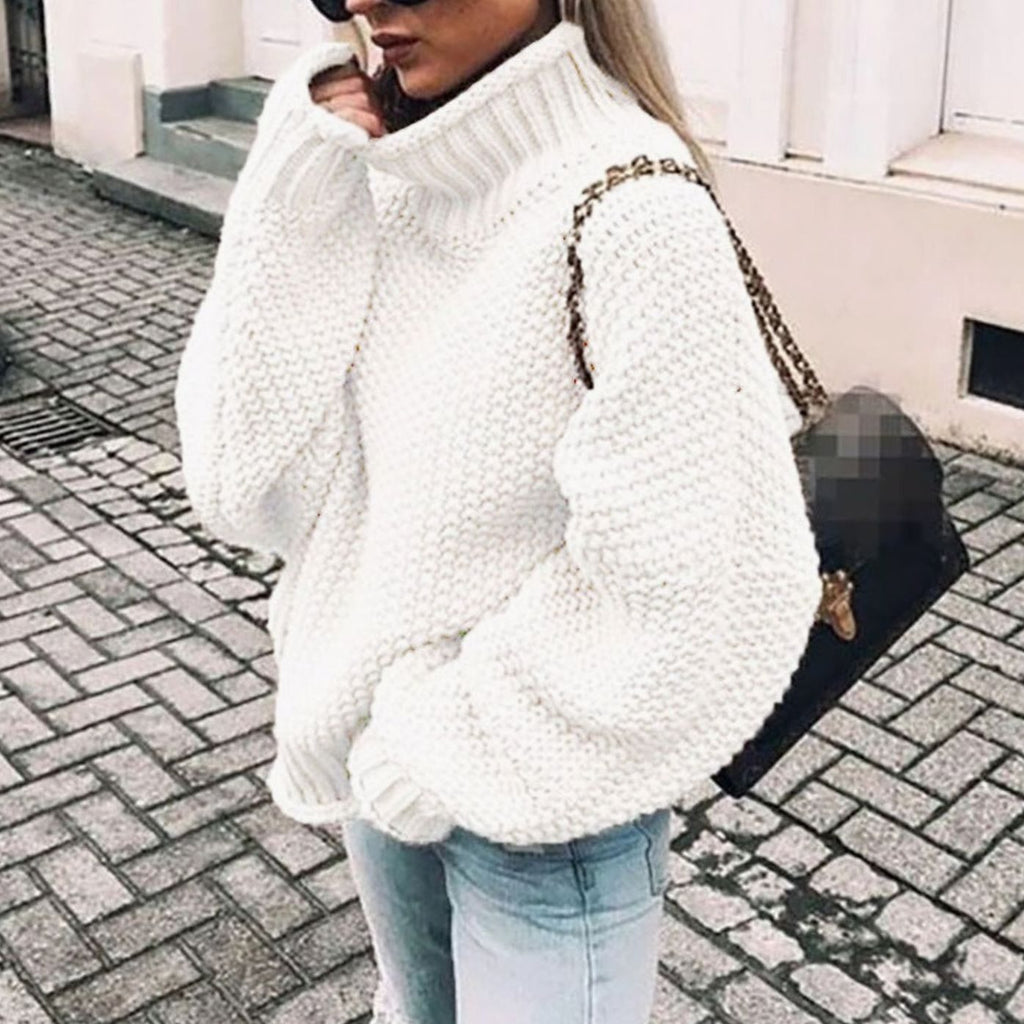 Maren | Women’s Oversized Chunky Knit Turtleneck Slouchy Sweater