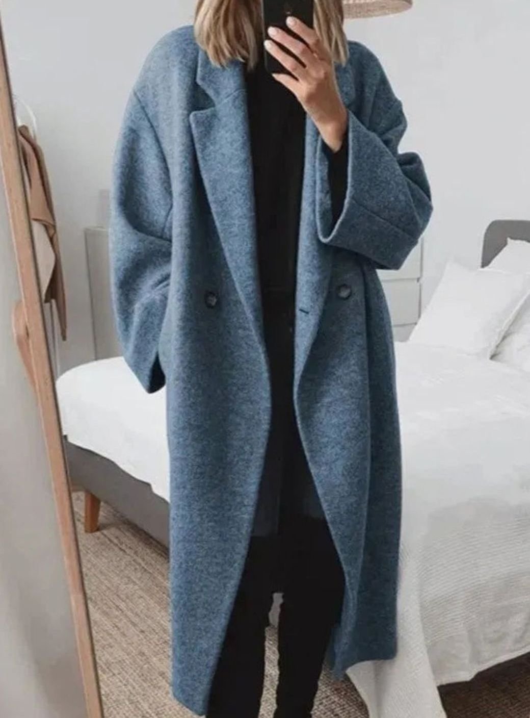 Freya | Women’s Oversized Drop-Shoulder Wool-Blend Longline Overcoat