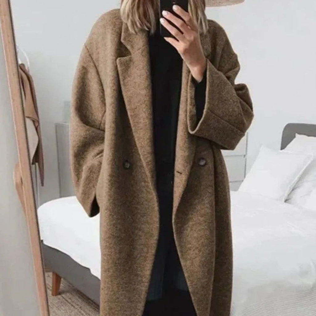 Freya | Women’s Oversized Drop-Shoulder Wool-Blend Longline Overcoat