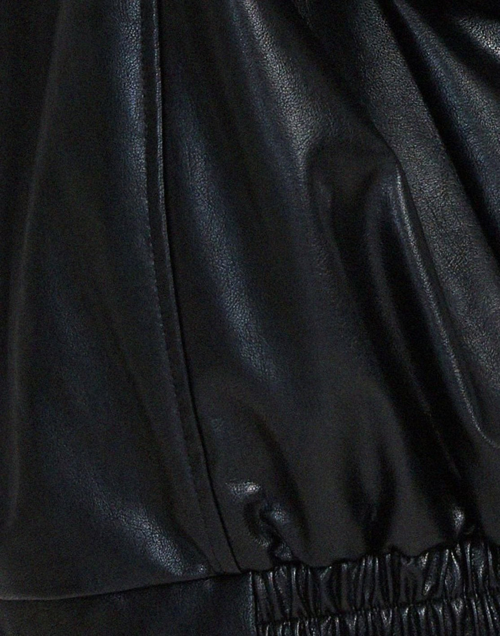 Raven | Women’s Oversized Faux-Leather Zip Bomber Jacket