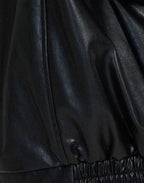 Raven | Women’s Oversized Faux-Leather Zip Bomber Jacket