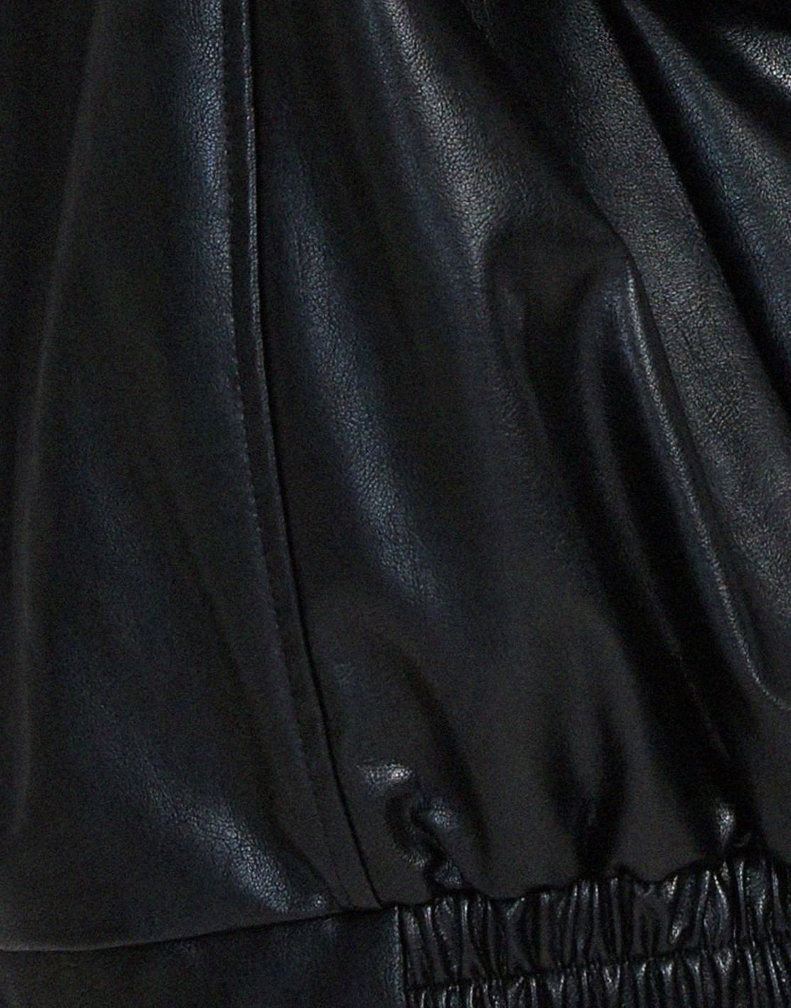 Raven | Women’s Oversized Faux-Leather Zip Bomber Jacket