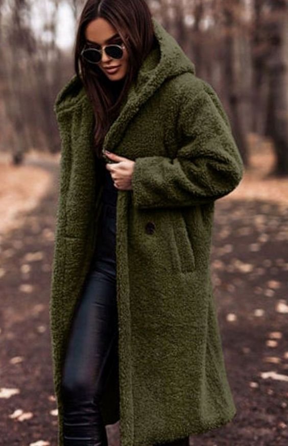 Sienna | Women’s Hooded Plush Teddy Faux-Shearling Long Coat