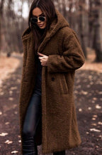Sienna | Women’s Hooded Plush Teddy Faux-Shearling Long Coat