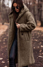Sienna | Women’s Hooded Plush Teddy Faux-Shearling Long Coat