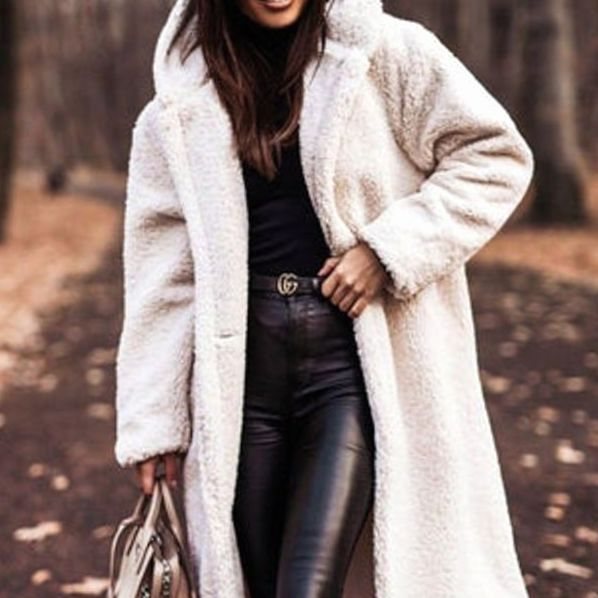 Sienna | Women’s Hooded Plush Teddy Faux-Shearling Long Coat