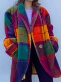 Beatrix | Women’s Oversized Multicolor Plaid Brushed Coat