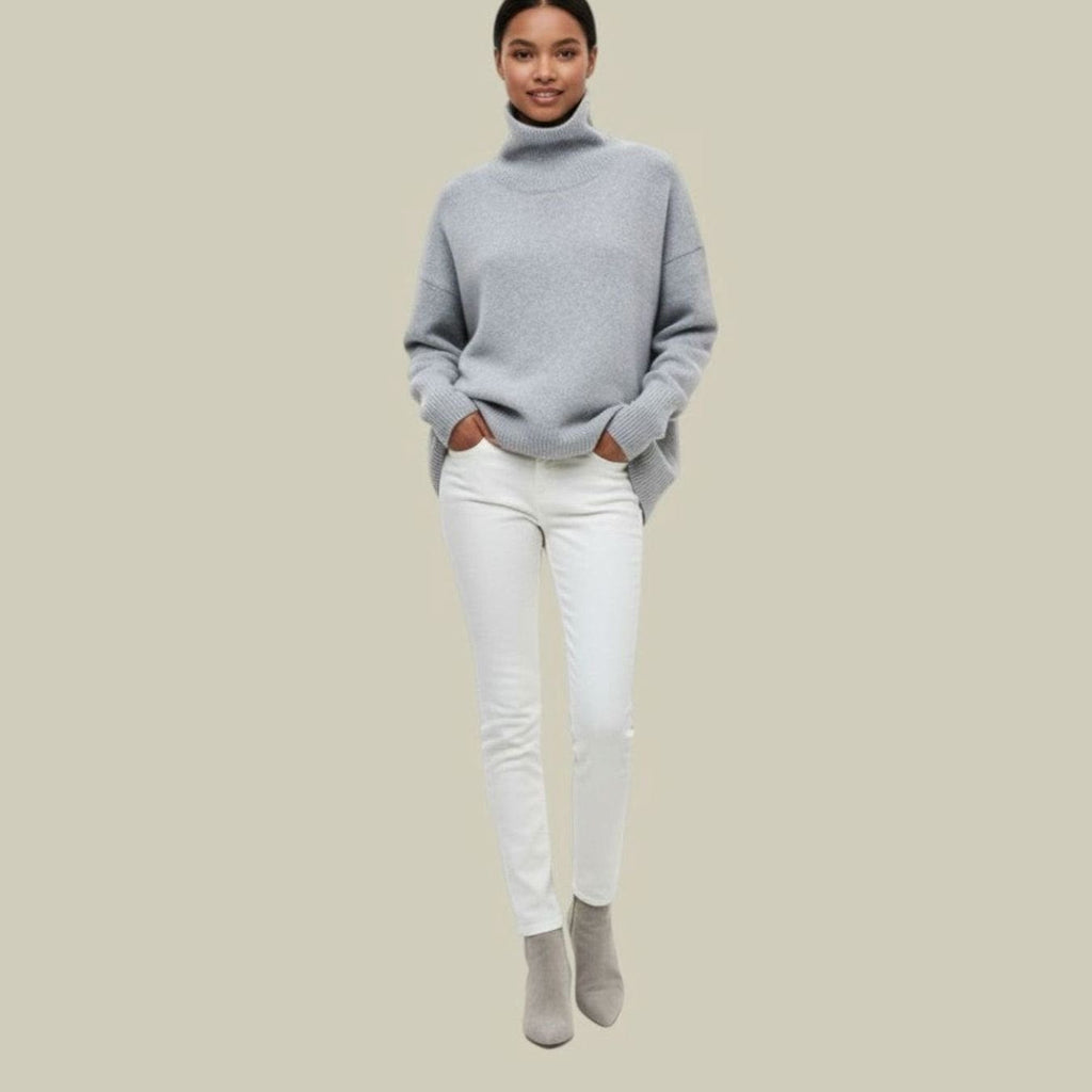 Sora | Women’s Oversized Funnel-Neck Drop-Shoulder Knit Sweater