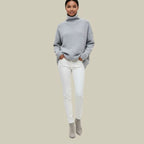 Sora | Women’s Oversized Funnel-Neck Drop-Shoulder Knit Sweater
