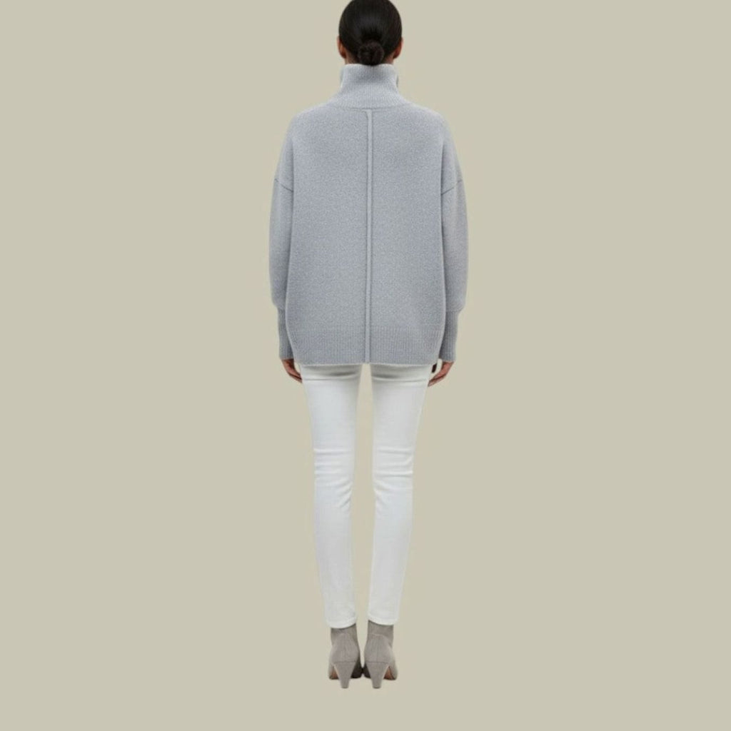 Sora | Women’s Oversized Funnel-Neck Drop-Shoulder Knit Sweater