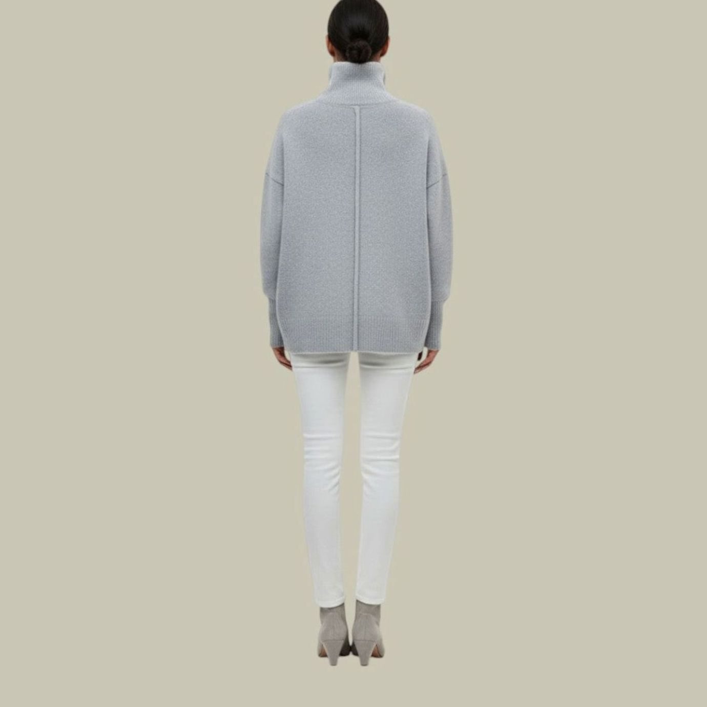 Sora | Women’s Oversized Funnel-Neck Drop-Shoulder Knit Sweater