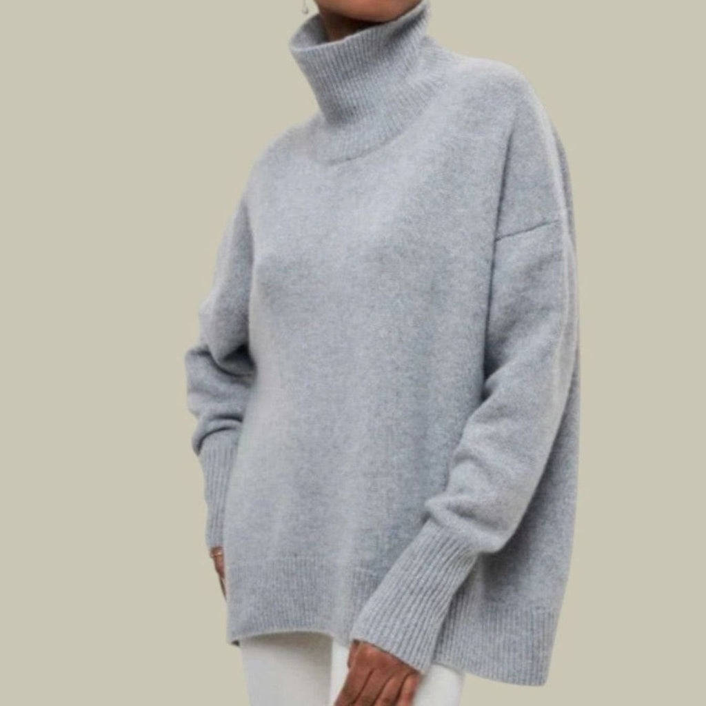 Sora | Women’s Oversized Funnel-Neck Drop-Shoulder Knit Sweater