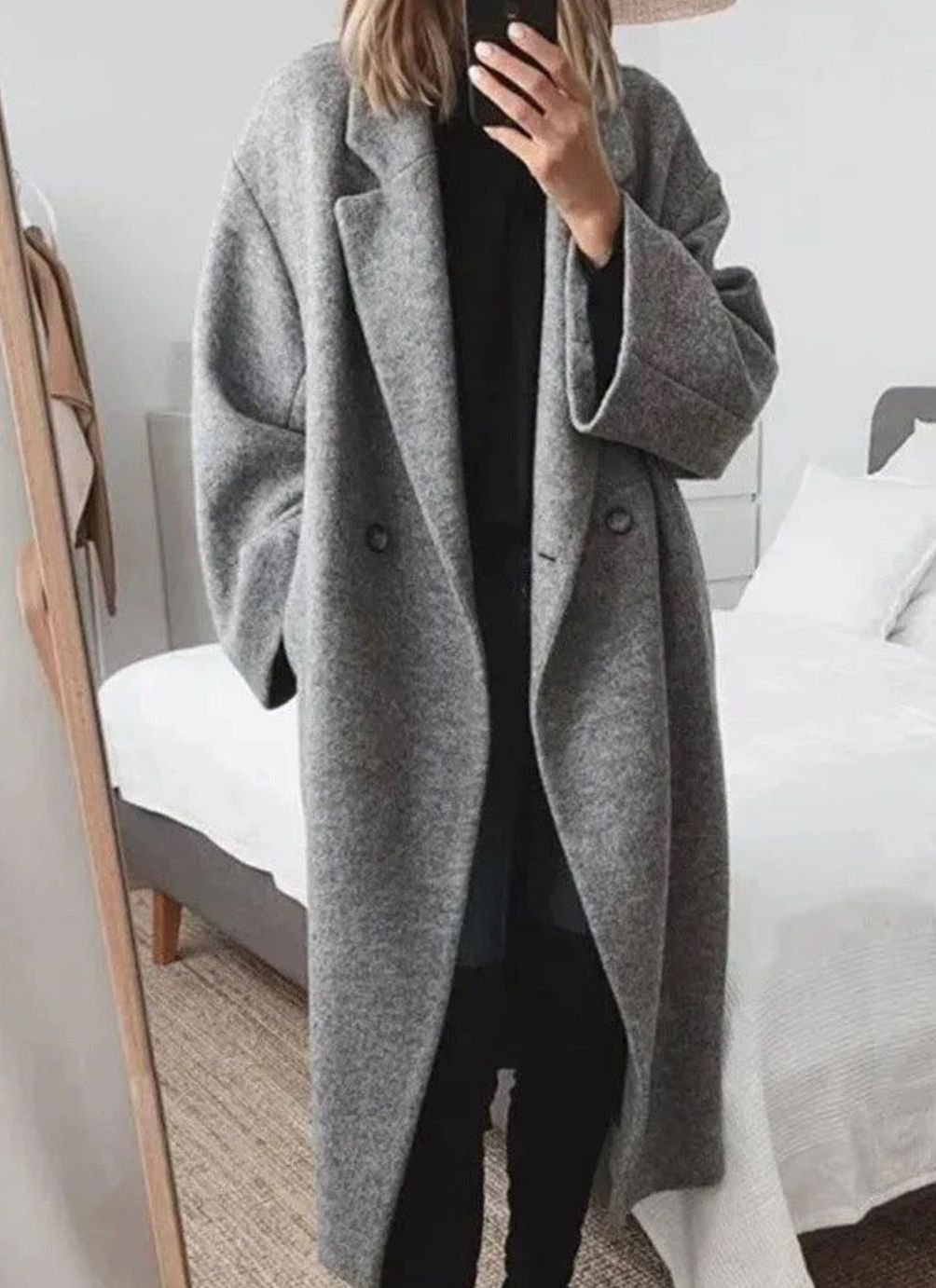Greta | Women’s Oversized Dropped-Shoulder Long Wool-Blend Coat