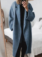 Greta | Women’s Oversized Dropped-Shoulder Long Wool-Blend Coat