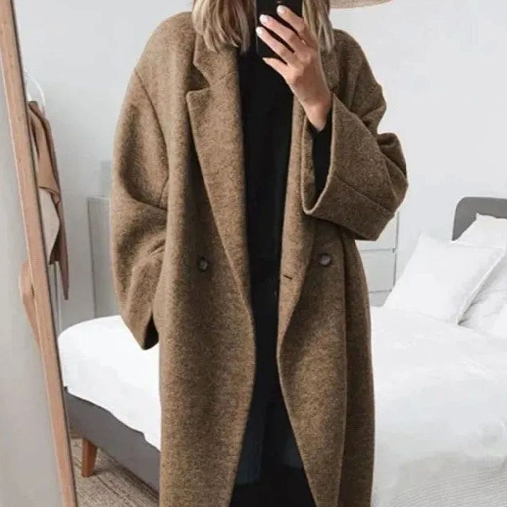 Greta | Women’s Oversized Dropped-Shoulder Long Wool-Blend Coat