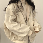 Mina | Women’s Contrast Faux-Fur Hooded Oversized Bomber Jacket