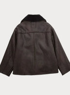 Valerie | Women’s Double-Breasted Faux-Shearling Aviator Jacket