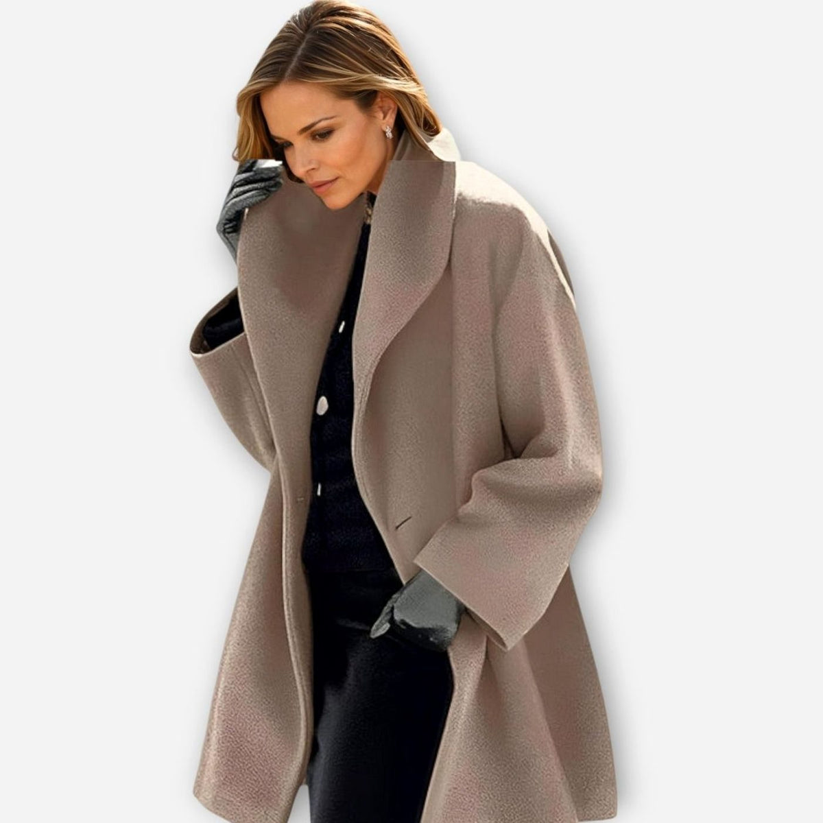 Margot | Women’s Oversized Shawl Collar Wide Sleeve Swing Coat