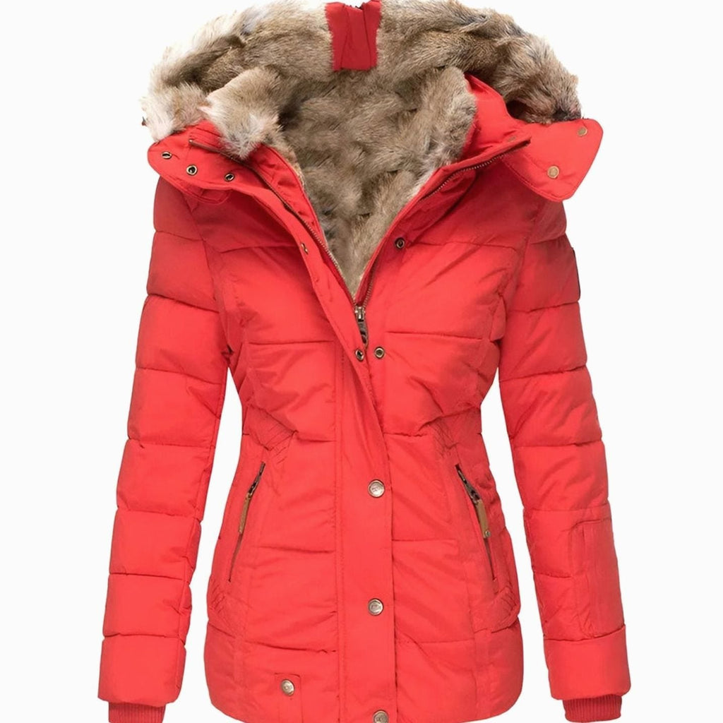 Kira | Women’s Faux-Fur Hooded Cinched-Waist Puffer Parka Jacket