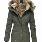 Kira | Women’s Faux-Fur Hooded Cinched-Waist Puffer Parka Jacket