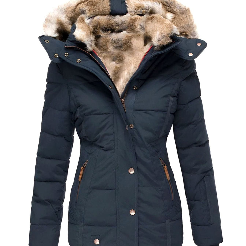 Kira | Women’s Faux-Fur Hooded Cinched-Waist Puffer Parka Jacket