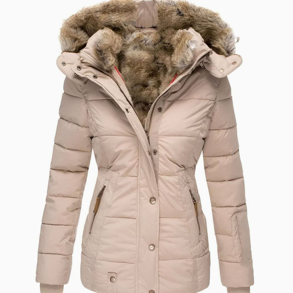 Kira | Women’s Faux-Fur Hooded Cinched-Waist Puffer Parka Jacket