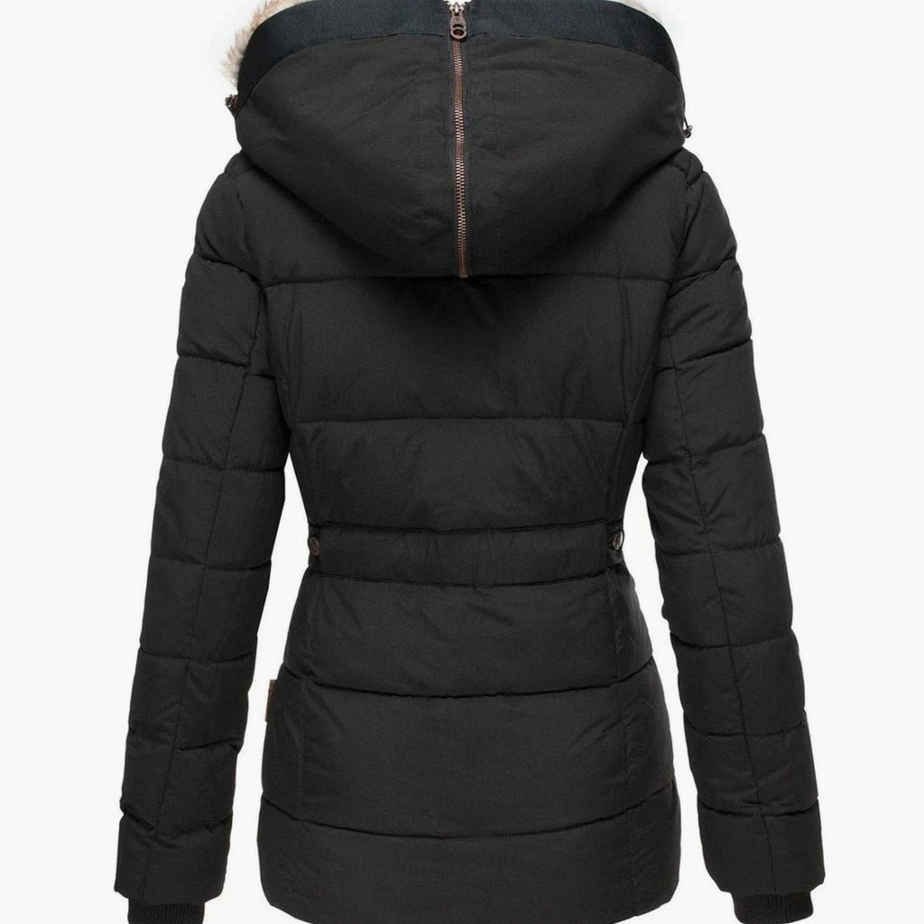 Kira | Women’s Faux-Fur Hooded Cinched-Waist Puffer Parka Jacket
