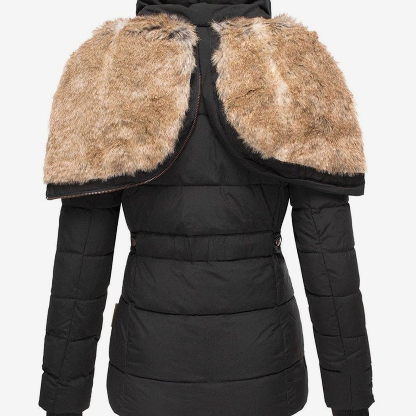 Kira | Women’s Faux-Fur Hooded Cinched-Waist Puffer Parka Jacket