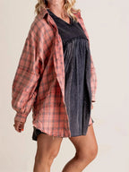 Shirley | Women's Raw Edge Oversized Shirt - Jacket With Pockets