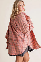 Shirley | Women's Raw Edge Oversized Shirt - Jacket With Pockets