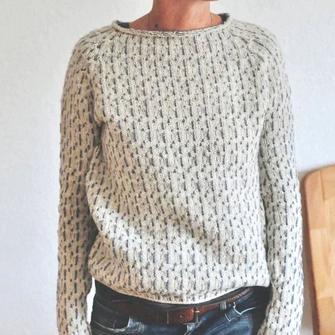 Astrid | Women’s Textured Speckled Crewneck Pullover Sweater