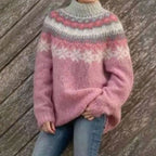 Maya | Women’s Fair-Isle Geometric Yoke Crewneck Sweater