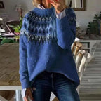 Maya | Women’s Fair-Isle Geometric Yoke Crewneck Sweater