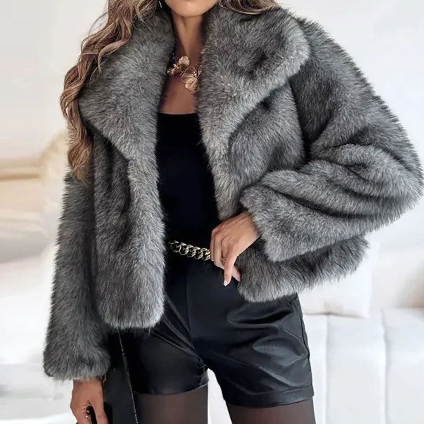 Stella | Women's Relaxed-Fit Open-Front Faux Fur Jacket