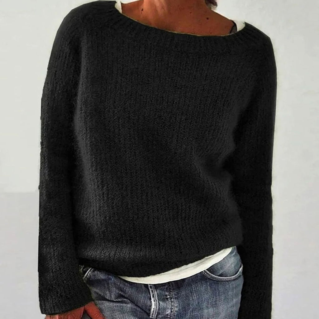 Isla | Women’s Boat-Neck Fuzzy Brushed-Knit Pullover Sweater