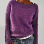 Isla | Women’s Boat-Neck Fuzzy Brushed-Knit Pullover Sweater