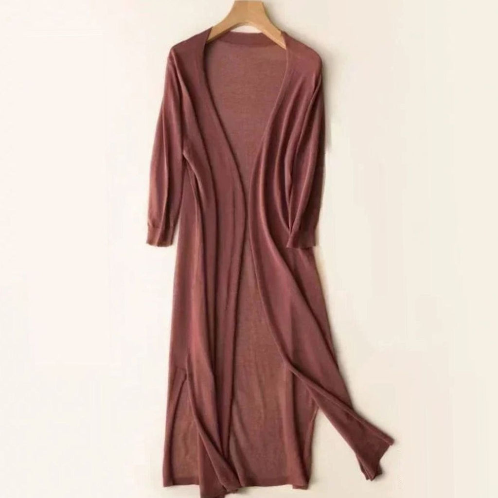 Lyra | Women’s Lightweight Open-Front Side-Slit Long Cardigan