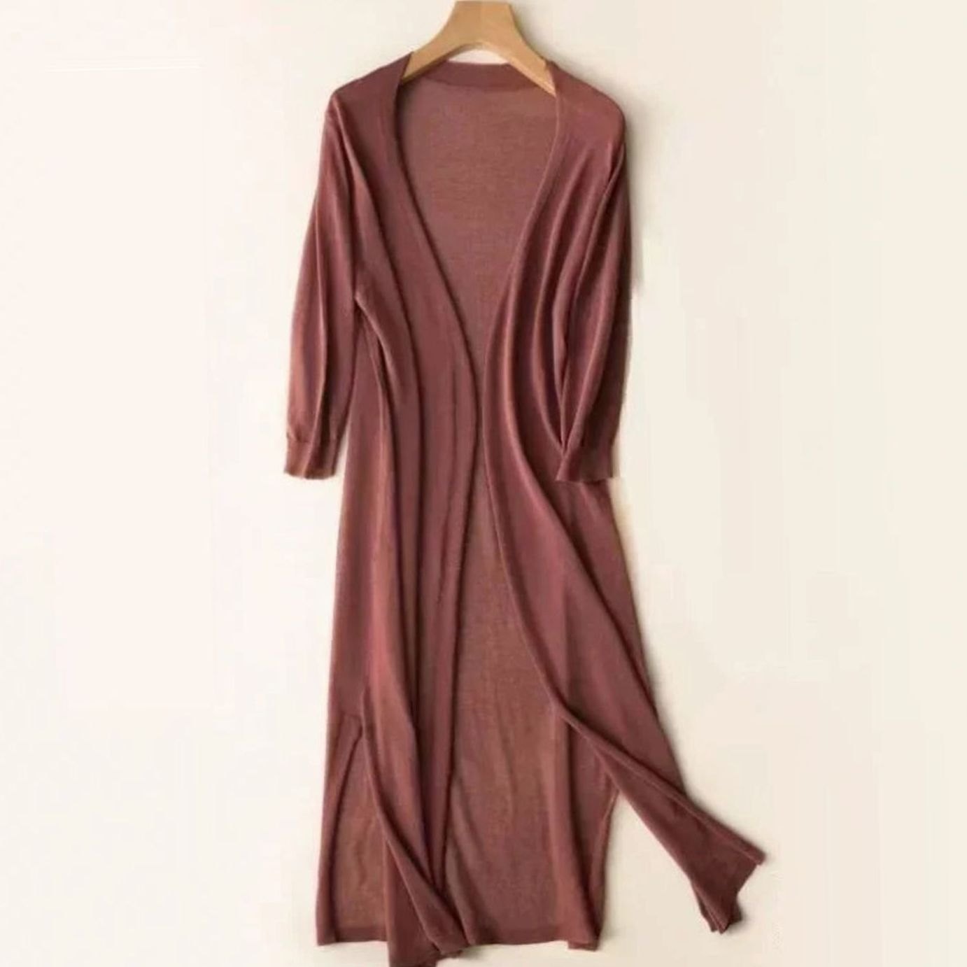Lyra | Women’s Lightweight Open-Front Side-Slit Long Cardigan