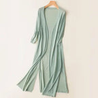 Lyra | Women’s Lightweight Open-Front Side-Slit Long Cardigan