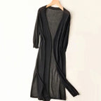Lyra | Women’s Lightweight Open-Front Side-Slit Long Cardigan