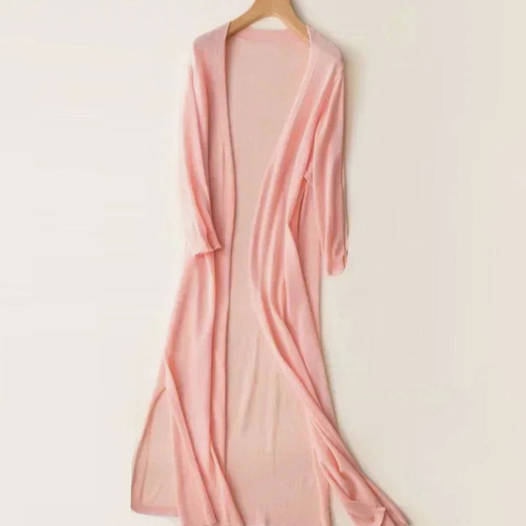 Lyra | Women’s Lightweight Open-Front Side-Slit Long Cardigan
